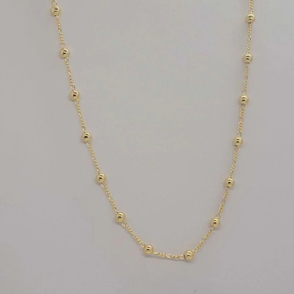 Brazilian 18k Gold Filled Beaded Necklace - Picture 3 of 3